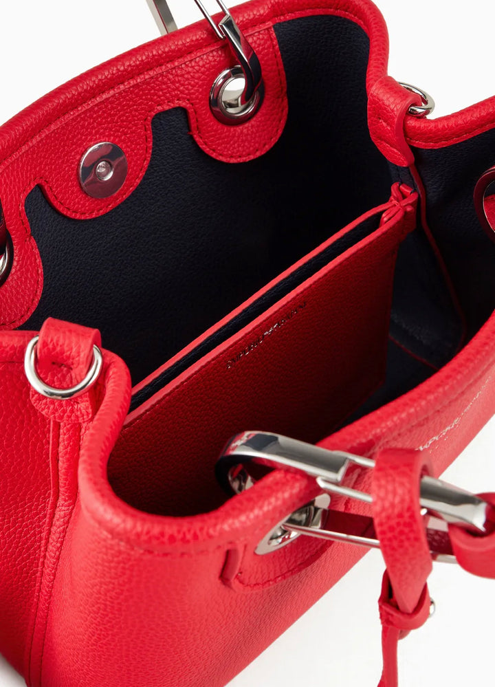 Emporio Armani Small MyEA shopper red bag with deer print - إمبوريو أرماني حقيبة تسوق MyEA صغيرة حمراء بطبعة الغزال