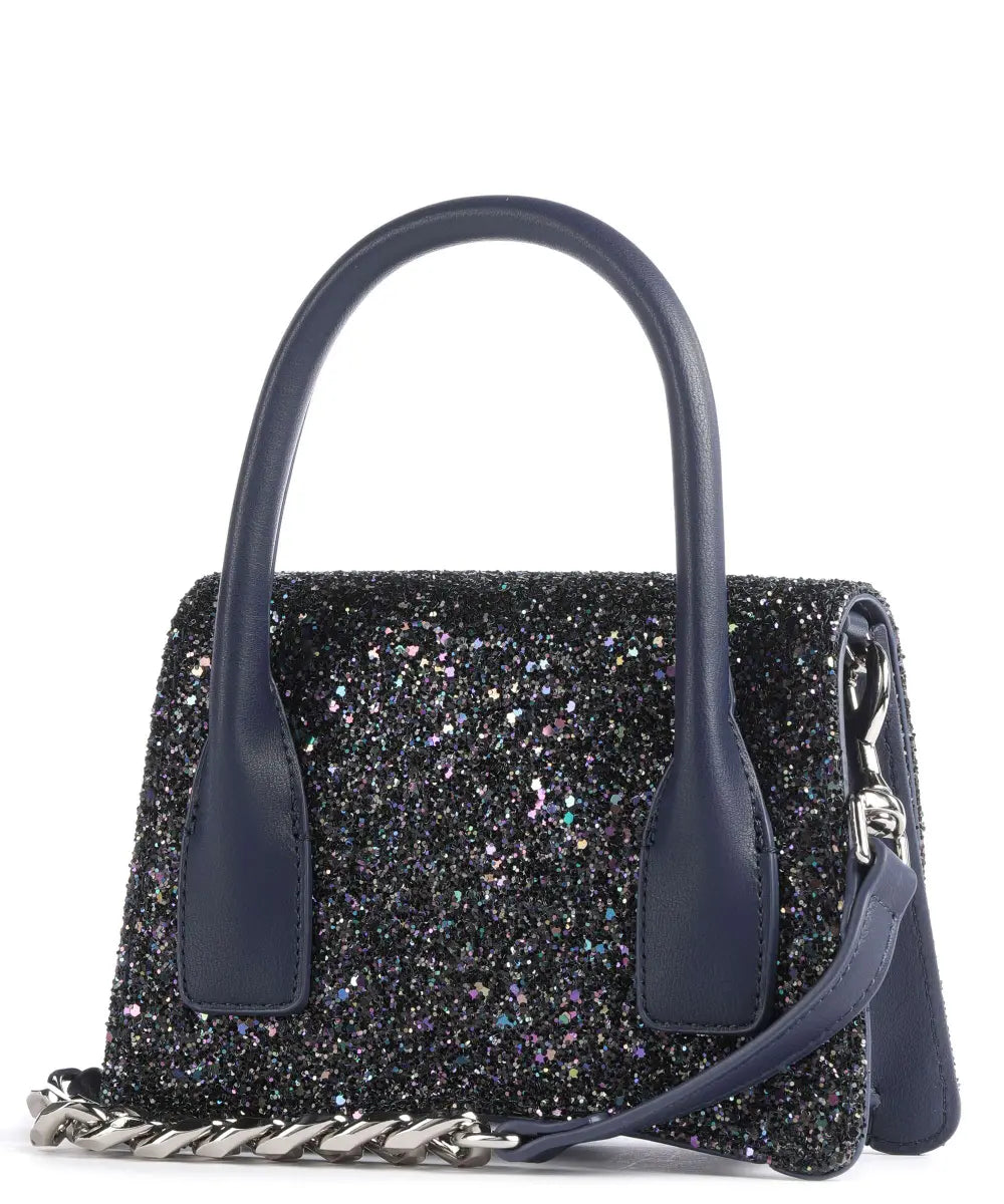 Replay Glitter Mini Top Handle Crossbody Bag Dark Blue - ريبليه حقيبة كروس بودي ميني لامعة  أزرق داكن