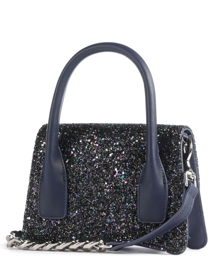 Replay Glitter Mini Top Handle Crossbody Bag Dark Blue - ريبليه حقيبة كروس بودي ميني لامعة  أزرق داكن