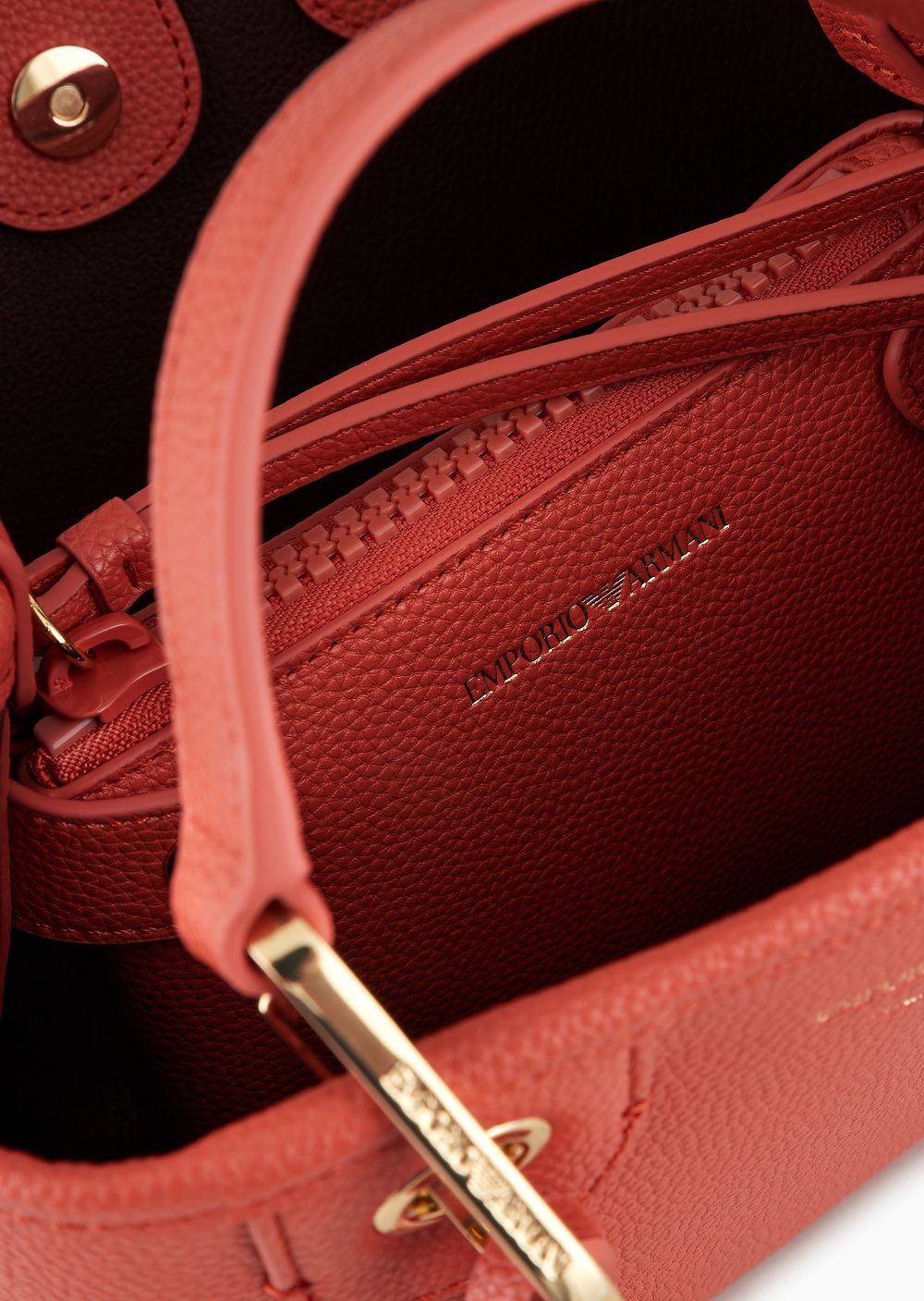 EMPORIO ARMANI MINI BAG MY EA Woman Brick Brown - حقيبة ميني ماي إي إيه نسائية من إمبوريو أرماني، لون بني طوبي