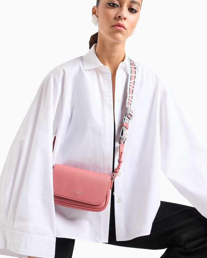 Emporio Armani Pink Deer-print mini bag - إمبوريو أرماني حقيبة يد صغيرة بطبعة غزال باللون الوردي