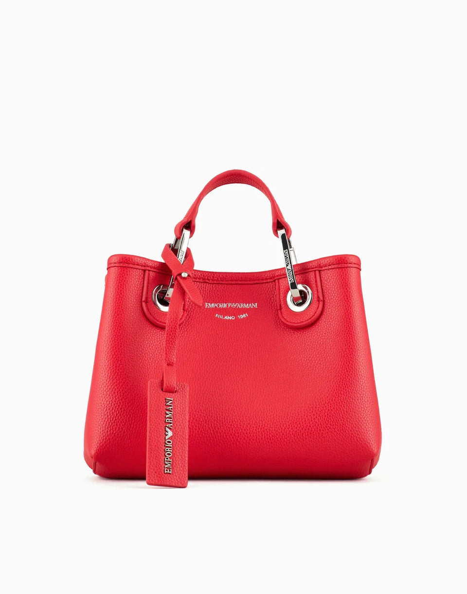 Emporio Armani Small MyEA shopper red bag with deer print - إمبوريو أرماني حقيبة تسوق MyEA صغيرة حمراء بطبعة الغزال