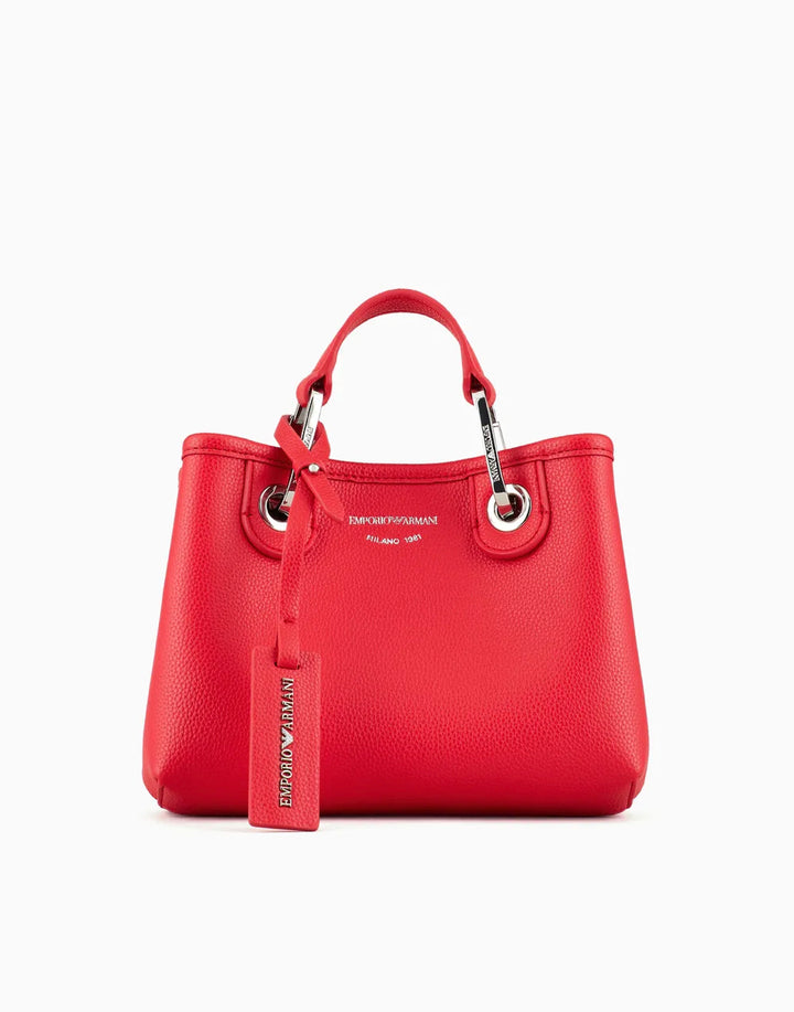 Emporio Armani Small MyEA shopper red bag with deer print - إمبوريو أرماني حقيبة تسوق MyEA صغيرة حمراء بطبعة الغزال