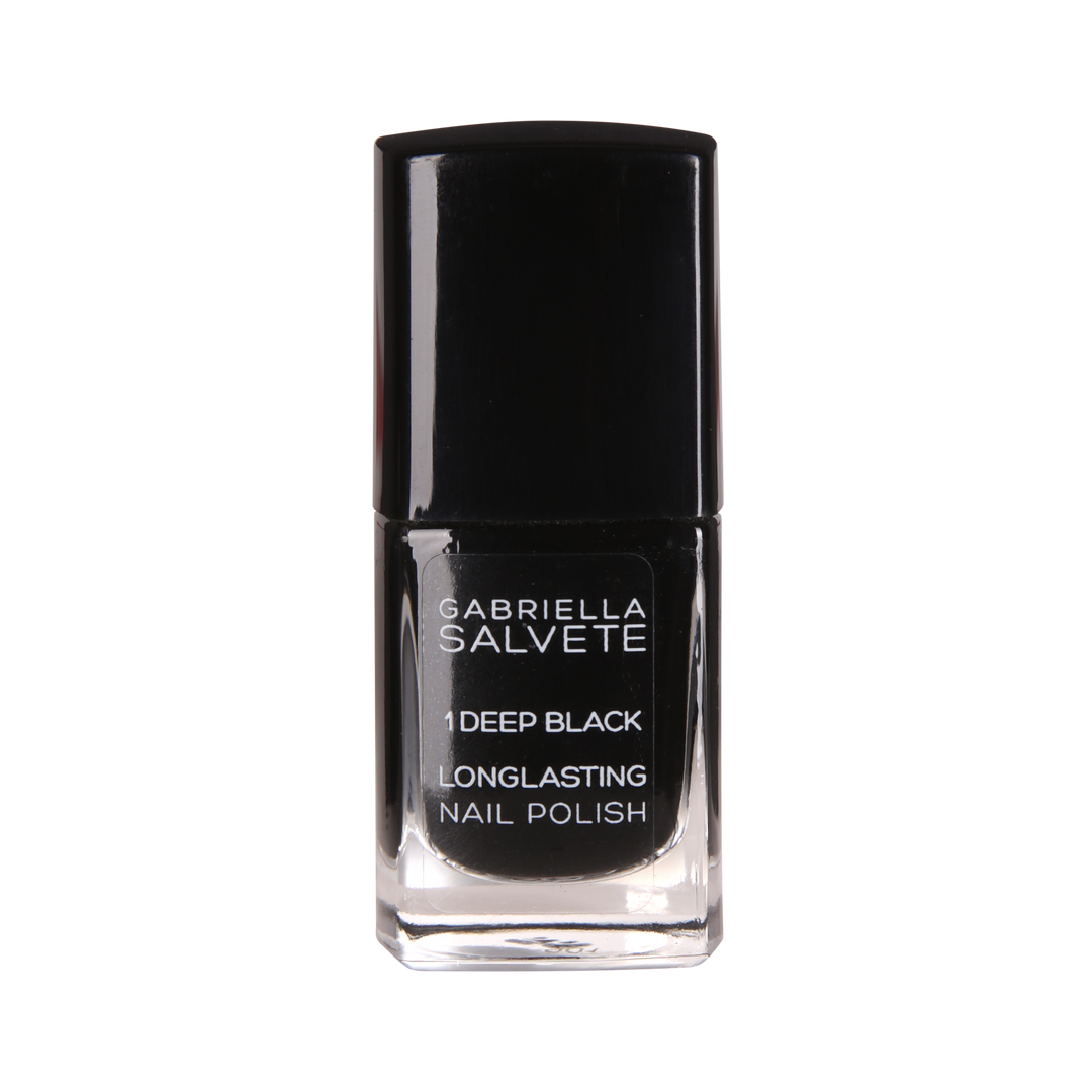 GABRIELLA SALVETE - Longlasting Nail Polish - 1 Deep Black - غابرييلا سالفيتي - طلاء أظافر طويل الأمد - 1 أسود داكن