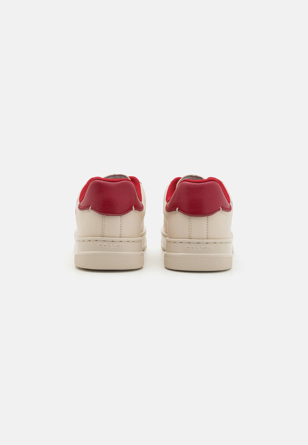 Coach - Coach Lowline Court Sneaker with Red Plaid Script Logo - كوتش - حذاء كوتش لو لاين كورت الرياضي بشعار نصي أحمر كاروهات