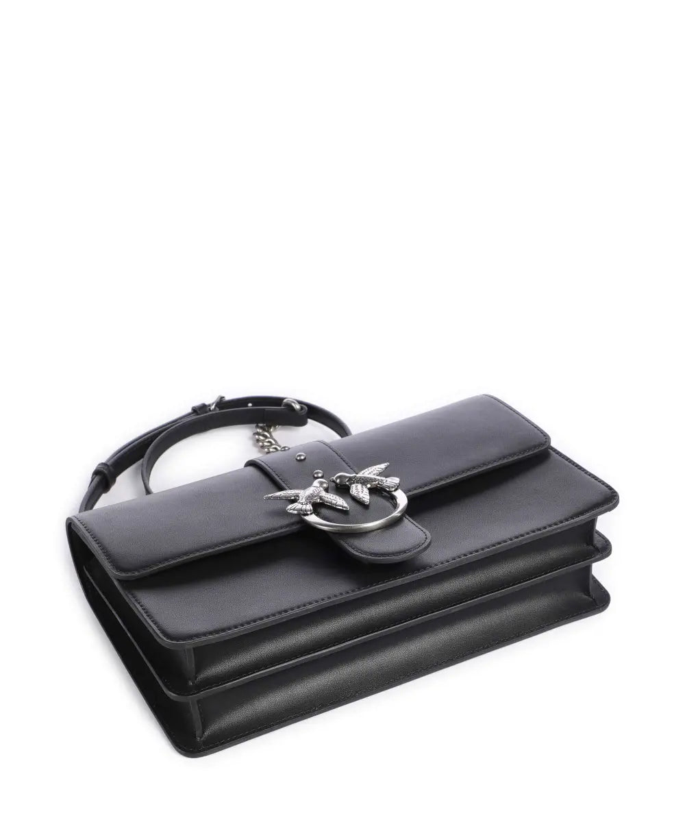 PINKO - Classic Love Bag Icon Simply in Black Leather - بينكو - حقيبة كلاسيك لوف آيكون سيمبلي من الجلد الأسود