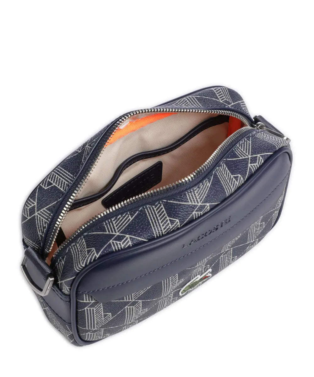 Lacoste - The Bend Monogram Crossbody Bag in Blue  - لاكوست - حقيبة كروس "ذا بيند مونوجرام" باللون الأزرق
