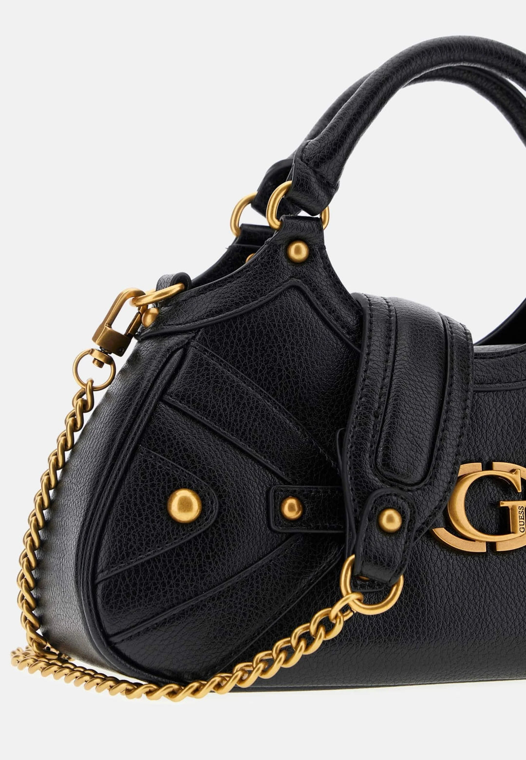 Guess - Guess Black G Logo Studded Hobo Bag - جيس - حقيبة هوبو سوداء مرصعة بشعار G من جيس