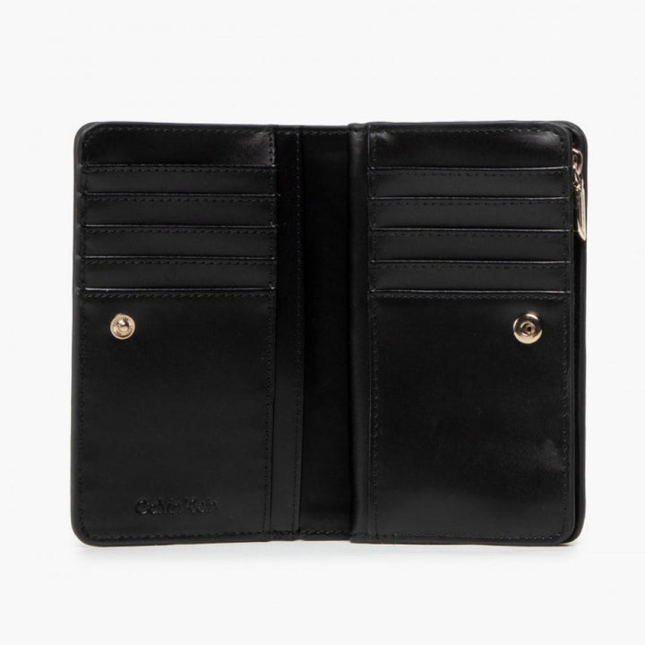 Calvin Klein - Calvin Klein Re-Lock Billfold French Wallet - Ck Black - كالفن كلاين - محفظة بيلفولد فرنسية ري-لوك - أسود سي كيه