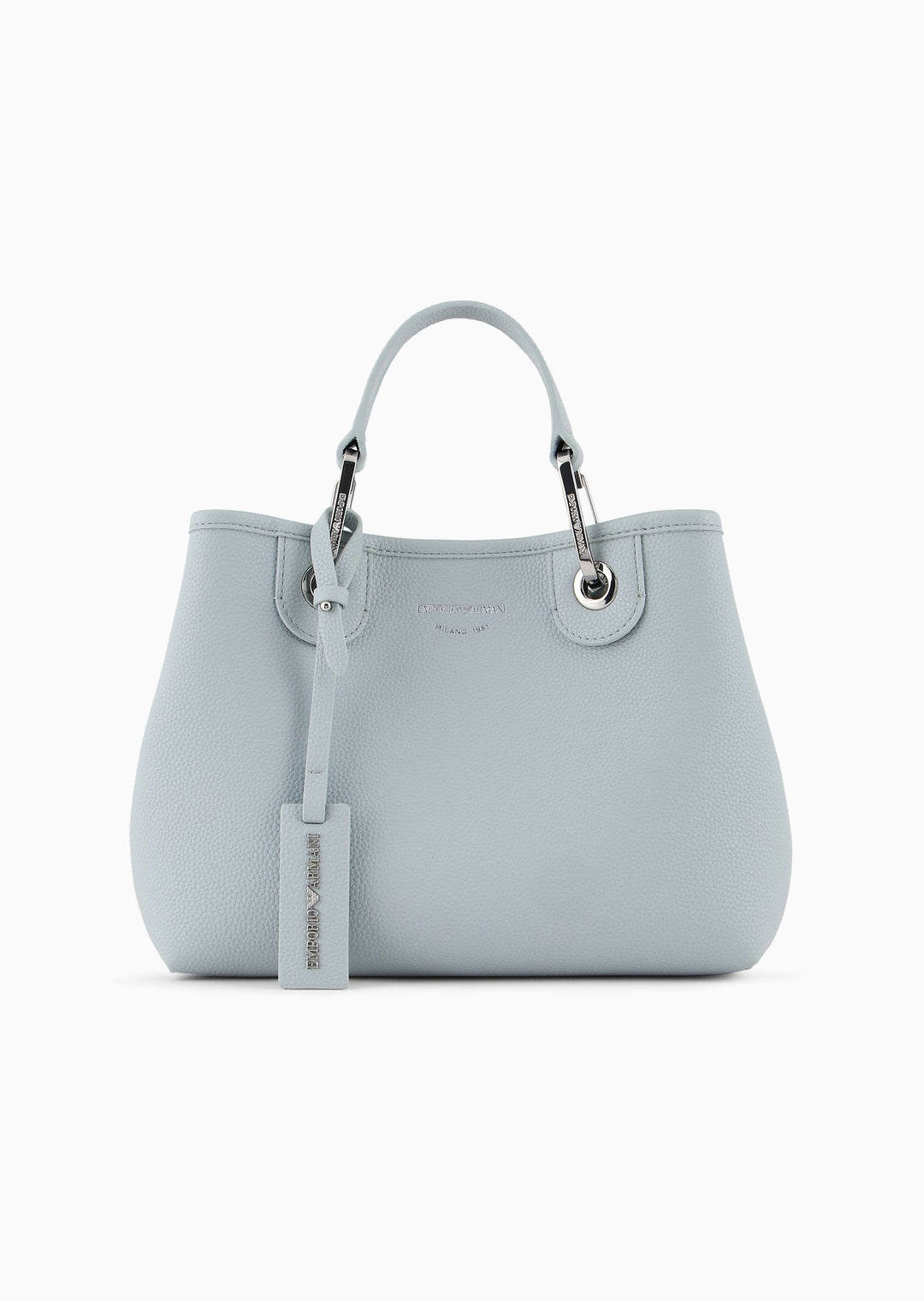 Emporio Armani - Small MyEA shopper bag with deer print in Grey - إمبوريو أرماني - حقيبة تسوق ماي إي إيه صغيرة بطبعة الغزال باللون الرمادي
