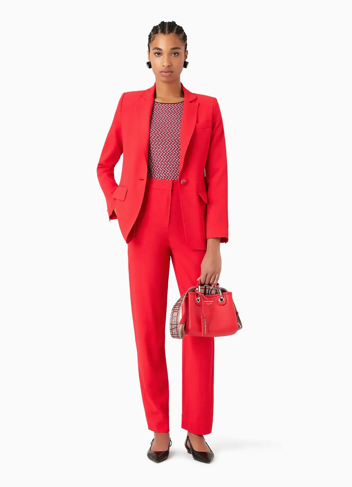 Emporio Armani Small MyEA shopper red bag with deer print - إمبوريو أرماني حقيبة تسوق MyEA صغيرة حمراء بطبعة الغزال