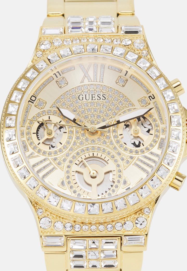 GUESS - Gold-Toned Multifunction Watch with Crystals - جيس - ساعة متعددة الوظائف بلون ذهبي مع كريستالات