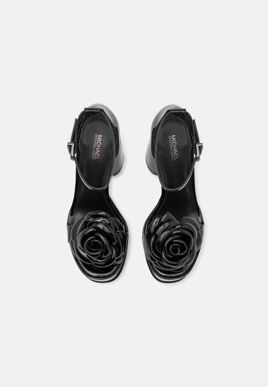 Michael Kors - Rosa Patent Leather Platform Block Heel Sandal - مايكل كورس - صندل روزا بكعب سميك ومنصة من الجلد اللامع