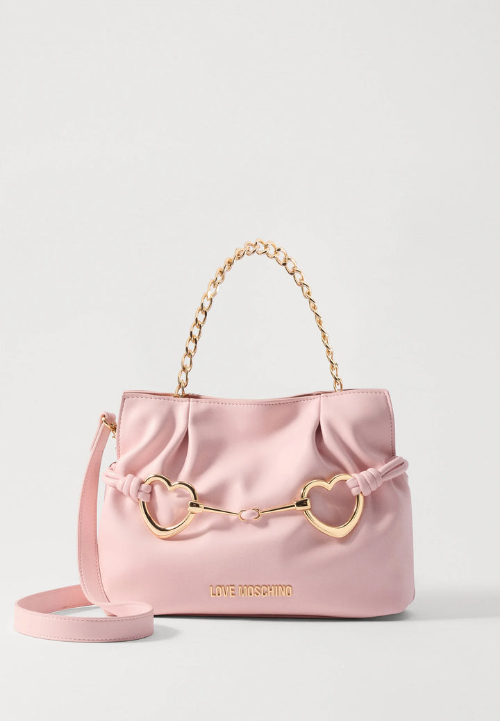 Love Moschino Hearts Shoulder Bag | Pink - لوف موسكينو - حقيبة كتف مزينة بقلوب باللون الوردي