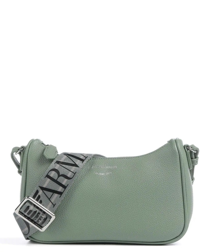 Emporio Armani - Lilly Sage Urban Chic Pebbled Baguette Bag - إمبوريو أرماني -حقيبة باغيت ليلي ساج أوربان شيك بجلد محبب