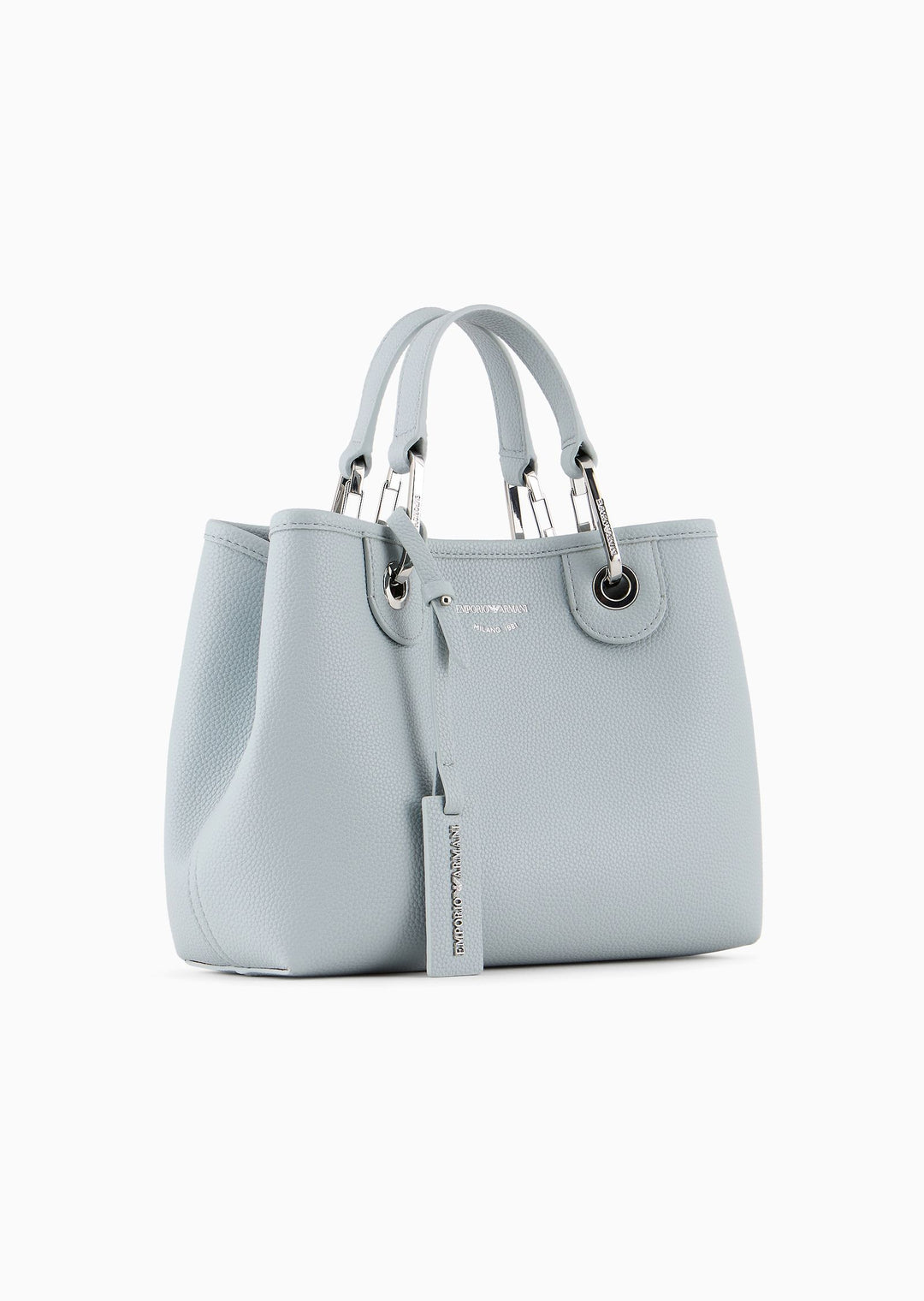 Emporio Armani - Small MyEA shopper bag with deer print in Grey - إمبوريو أرماني - حقيبة تسوق ماي إي إيه صغيرة بطبعة الغزال باللون الرمادي