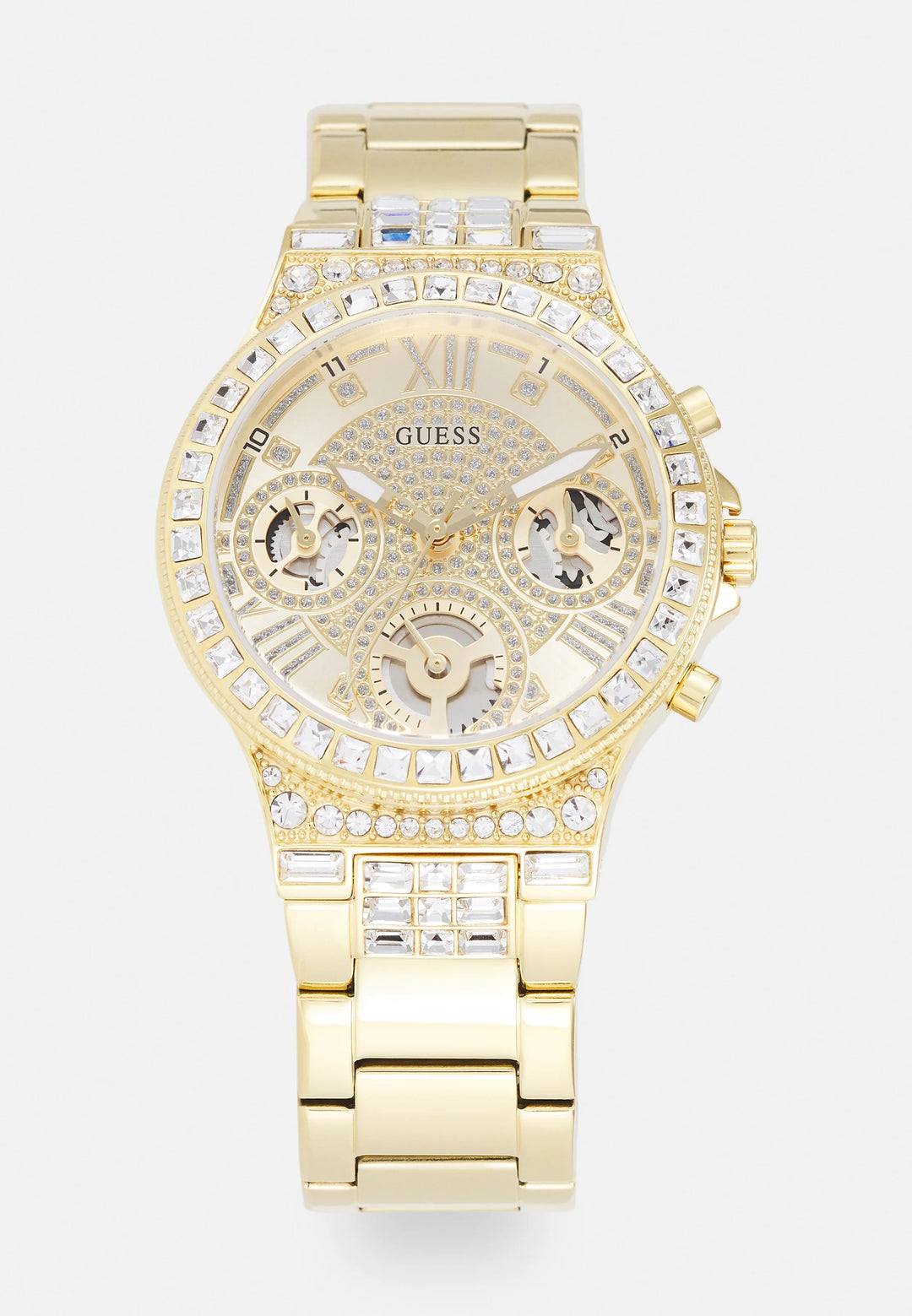GUESS - Gold-Toned Multifunction Watch with Crystals - جيس - ساعة متعددة الوظائف بلون ذهبي مع كريستالات