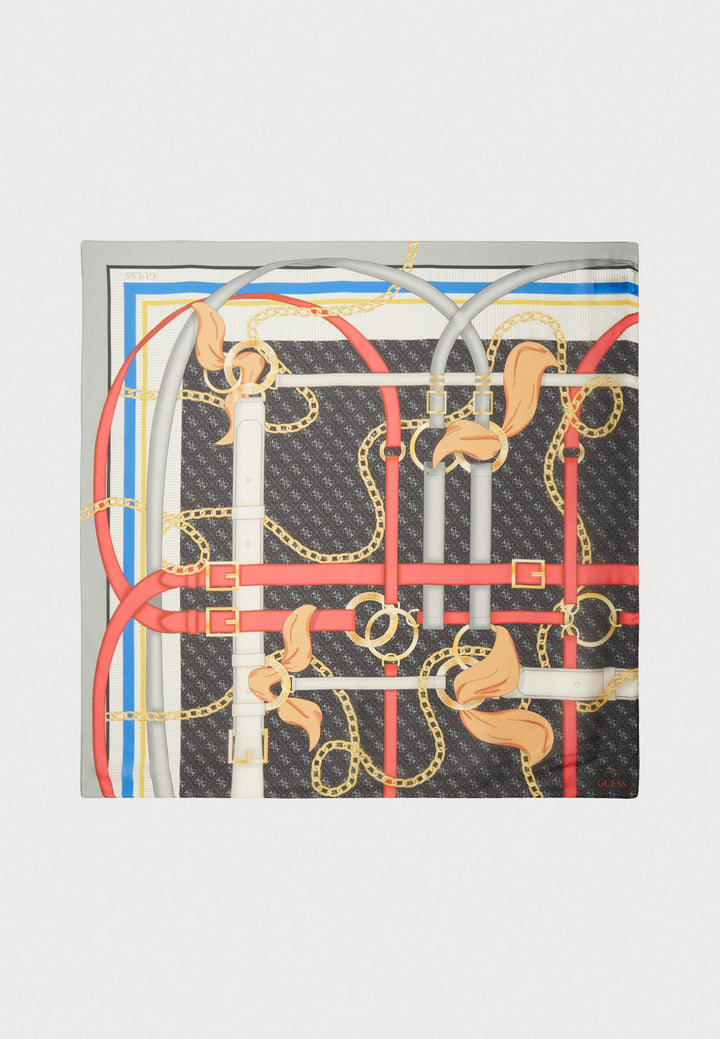 Guess - Guess Foulard with Chain and Belt Print - جيس - فولار جيس بطبعة السلسلة والحزام