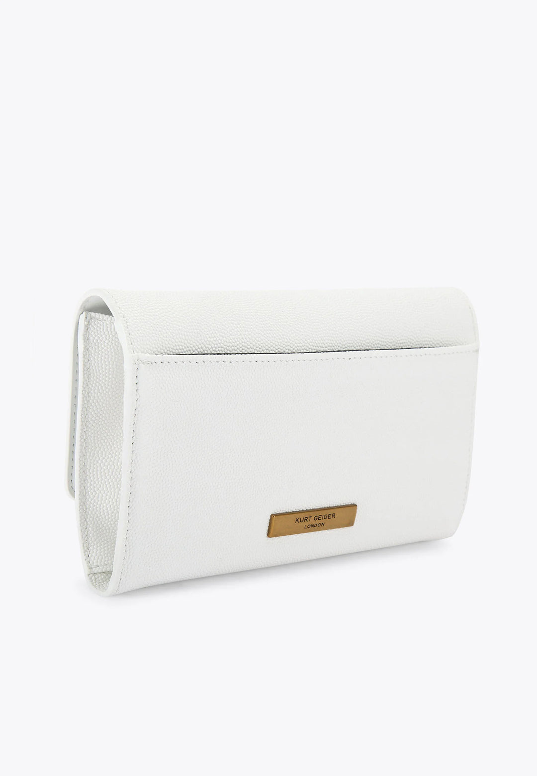 Kurt Geiger London Chain-Strap Embellished Bag | White - كيرت غايغر لندن - حقيبة مزينة بحزام سلسلة باللون الأبيض