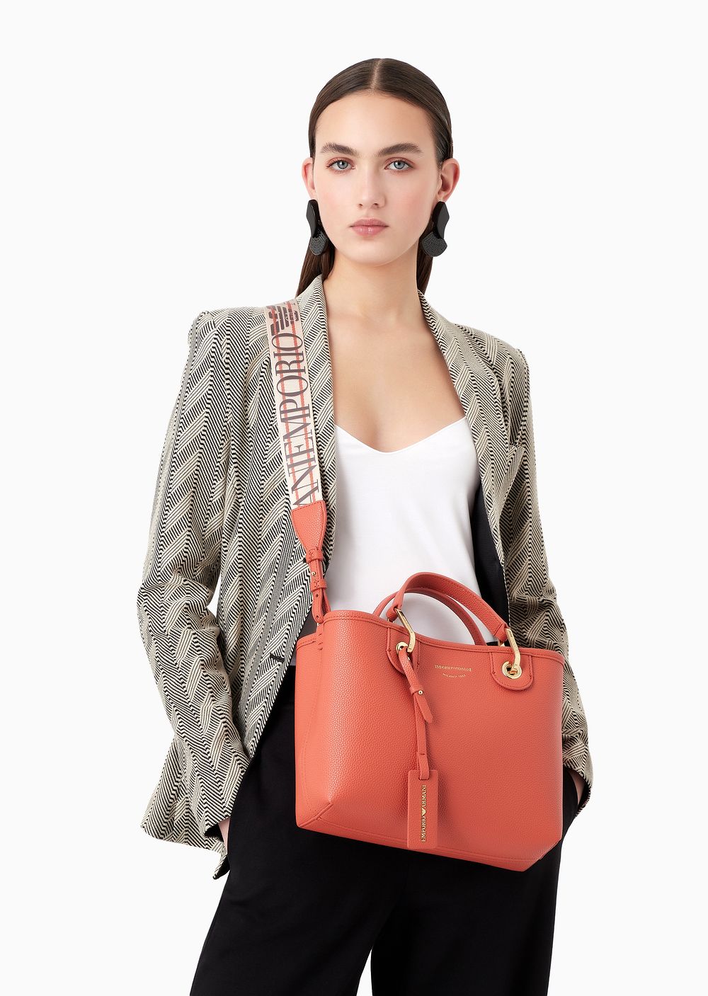 EMPORIO ARMANI MINI BAG MY EA Woman Brick Brown - حقيبة ميني ماي إي إيه نسائية من إمبوريو أرماني، لون بني طوبي