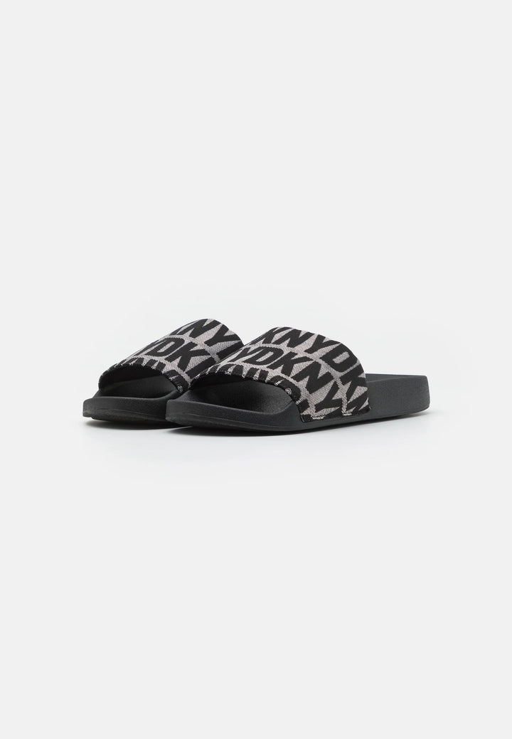 Zella Mono Flat Slide Black | DKNY | صندل زيلا مونو فلات سلايد أسود من ديكني