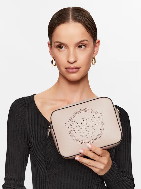 Emporio Armani - Emporio Armani Perforated Logo Crossbody Bag - إمبوريو أرماني - حقيبة كروسبودي بشعار إمبوريو أرماني المثقب