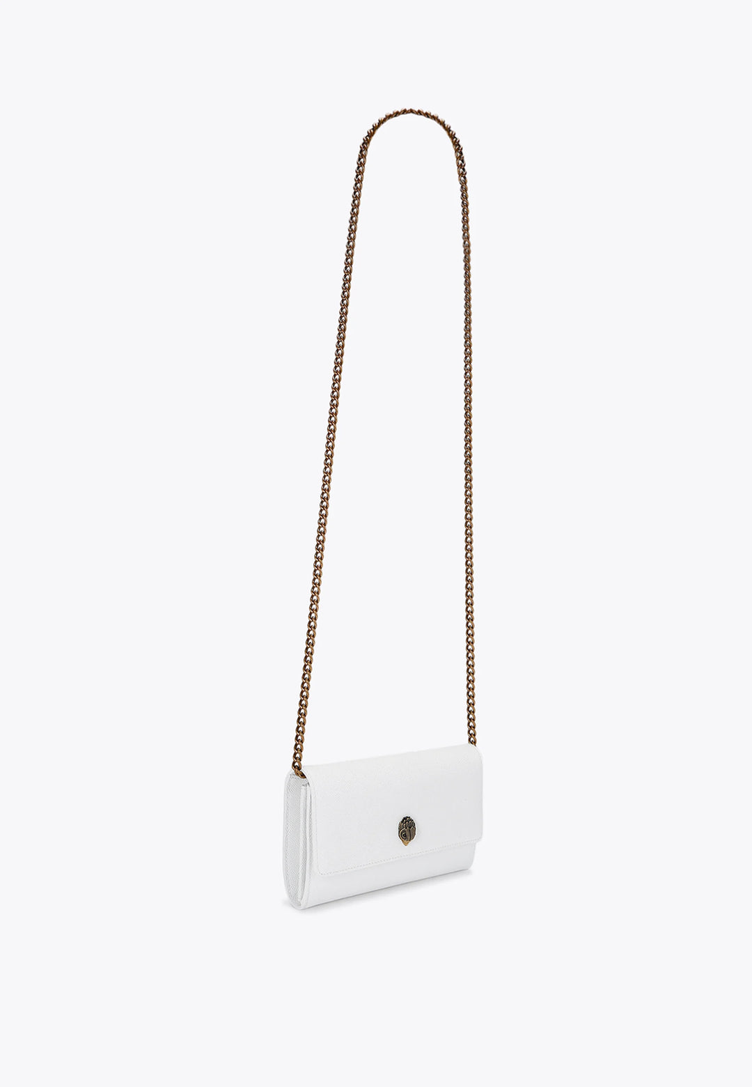 Kurt Geiger London Chain-Strap Embellished Bag | White - كيرت غايغر لندن - حقيبة مزينة بحزام سلسلة باللون الأبيض