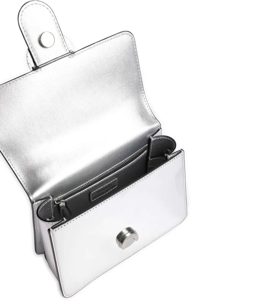 PINKO - Pinko Love Bag One Top Handle Metallic Silver - بينكو - حقيبة بينكو لوف وان بمقبض علوي فضي ميتاليك