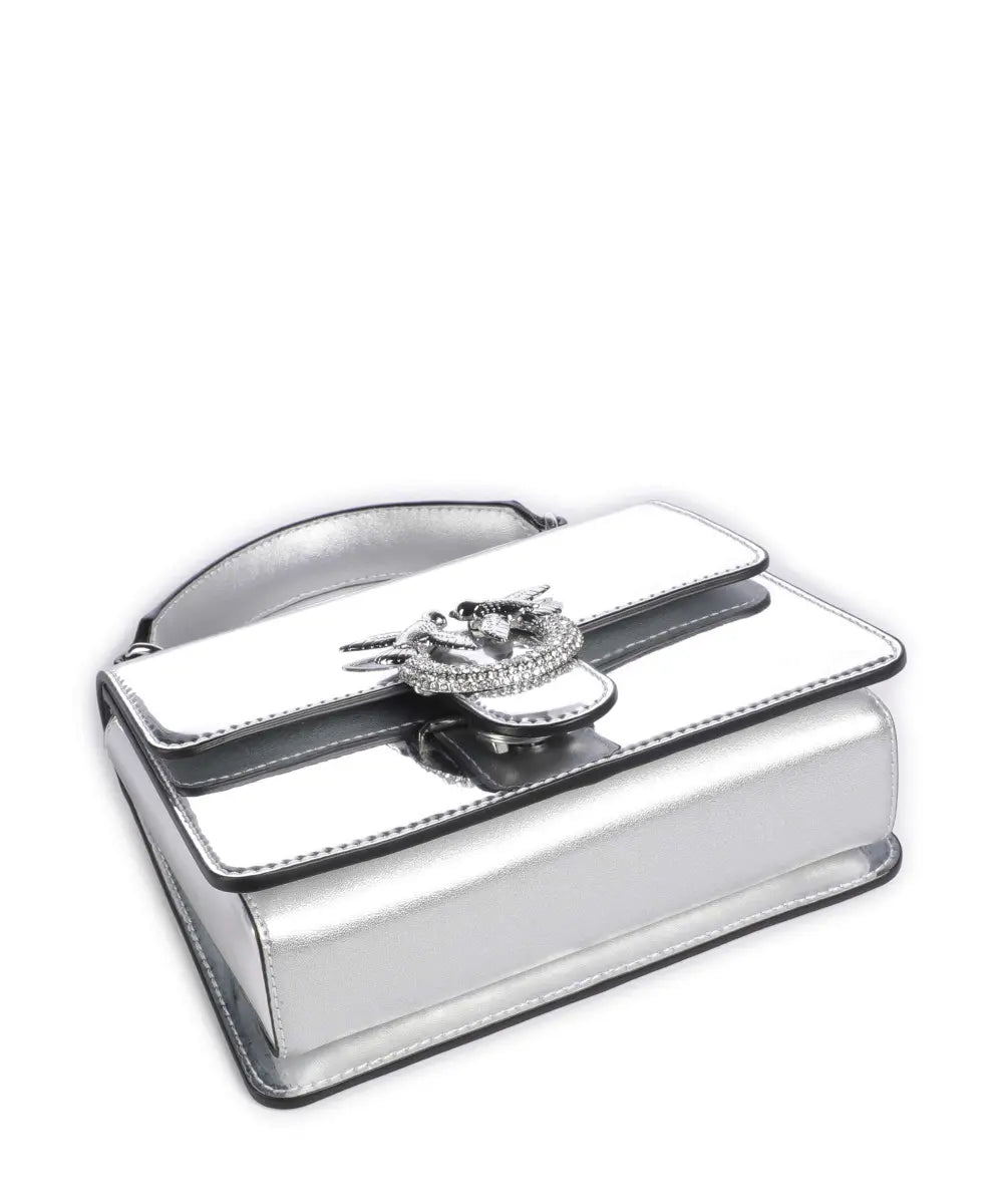 PINKO - Pinko Love Bag One Top Handle Metallic Silver - بينكو - حقيبة بينكو لوف وان بمقبض علوي فضي ميتاليك