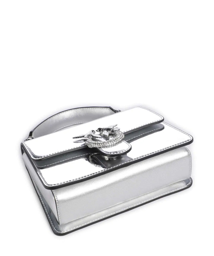 PINKO - Pinko Love Bag One Top Handle Metallic Silver - بينكو - حقيبة بينكو لوف وان بمقبض علوي فضي ميتاليك