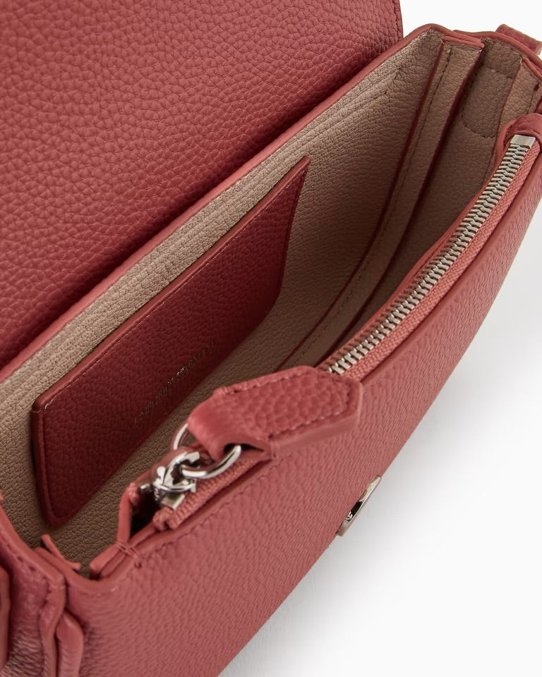 Emporio Armani Pink Deer-print mini bag - إمبوريو أرماني حقيبة يد صغيرة بطبعة غزال باللون الوردي