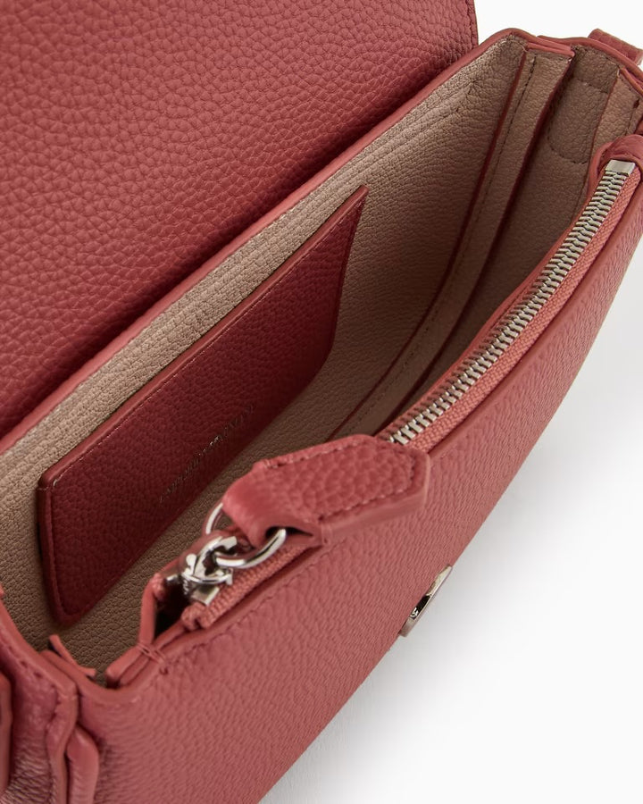 Emporio Armani Pink Deer-print mini bag - إمبوريو أرماني حقيبة يد صغيرة بطبعة غزال باللون الوردي