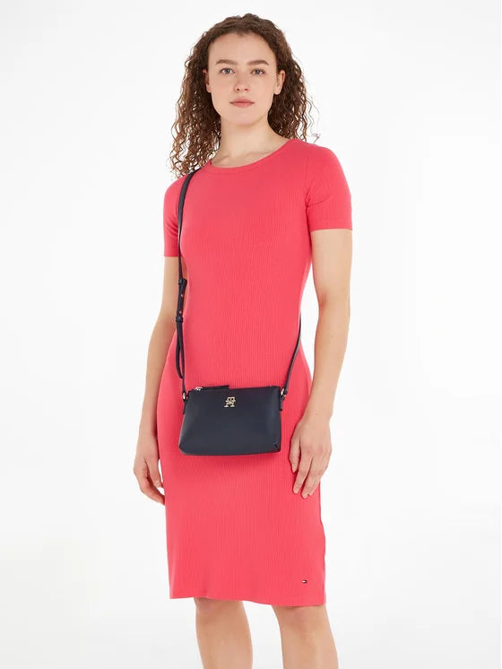 Tommy Hilfiger - Tommy Hilfiger TH Monogram Crossbody Bag - تومي هيلفيغر - حقيبة كروس بودي بتصميم حرفي TH من تومي هيلفيغر