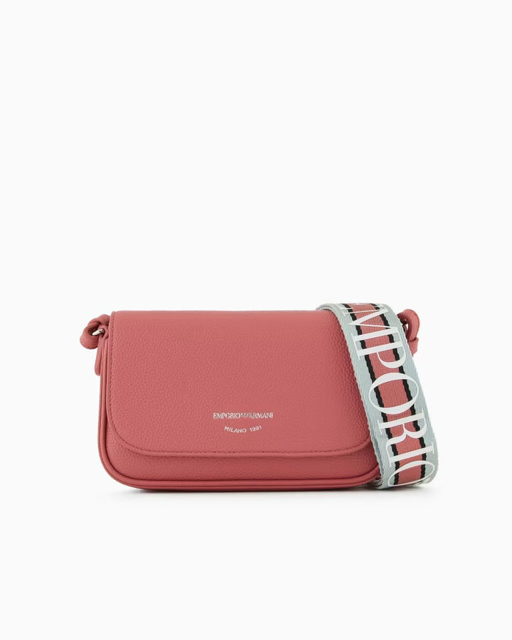 Emporio Armani Pink Deer-print mini bag - إمبوريو أرماني حقيبة يد صغيرة بطبعة غزال باللون الوردي