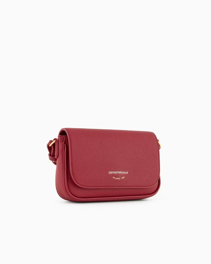 Emporio Armani - Deer-print mini Crossbody Bag in Burgundy- امبوريو ارماني - حقيبة كروس صغيرة باللون الأحمر الخمري