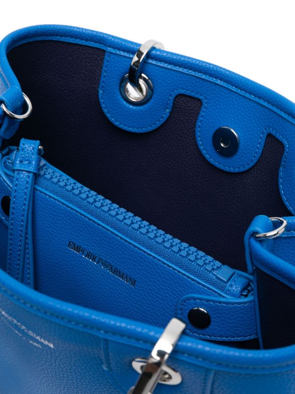 Emporio Armani - MyEA Shopper Bag with Top Handles in Blue - إمبوريو أرماني حقيبة تسوق باللون الأزرق MyEA بمقابض علوية