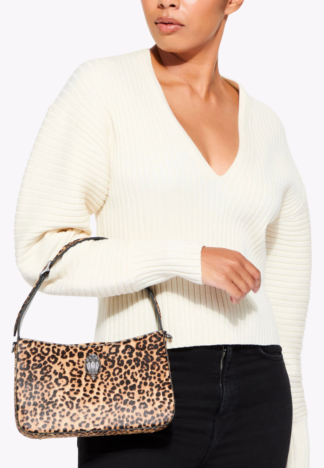 Kurt Geiger Handbags - BOND Shoulder Bag Leopard Printed Shoulder Purse - كيرت غايغر - حقيبة كتف بوند بنقشة الفهد