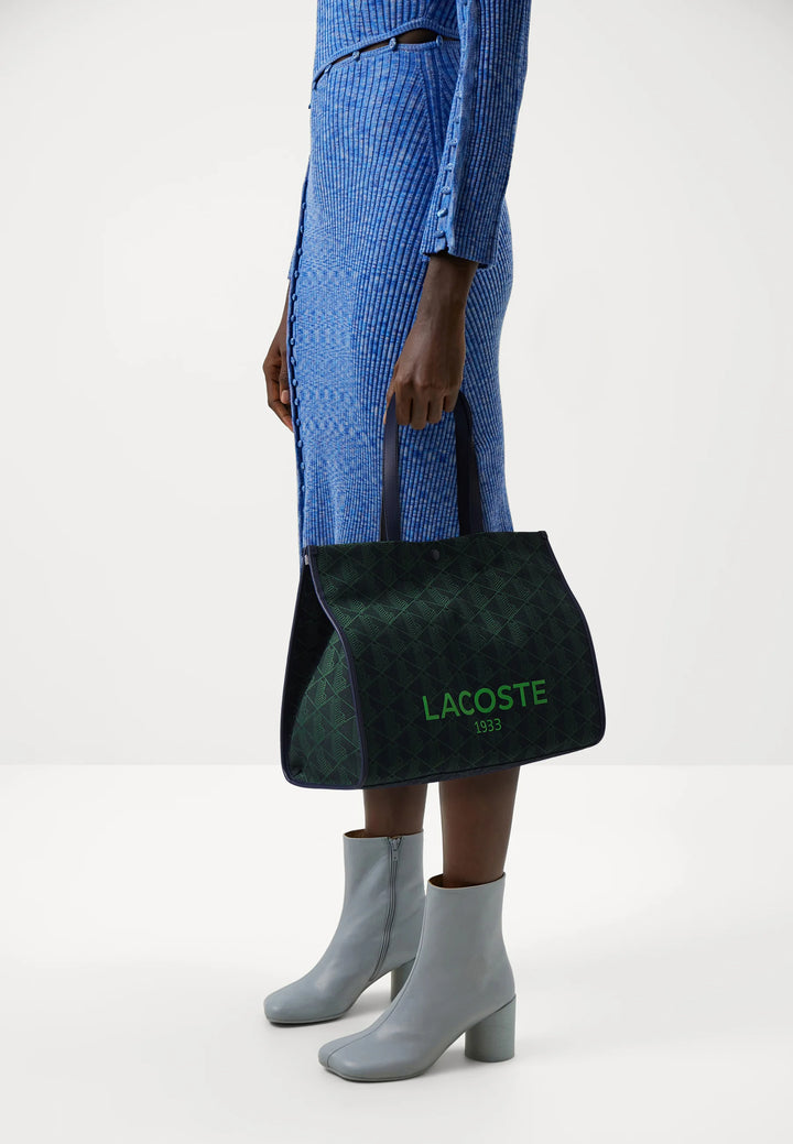 Lacoste - HERITAGE JACQUARD - Tote bag Monaco green / marine- لاكوست - حقيبة يد كبيرة (Tote) لاكوست هيريتيج جاكار باللون مونو بحري/أخضر