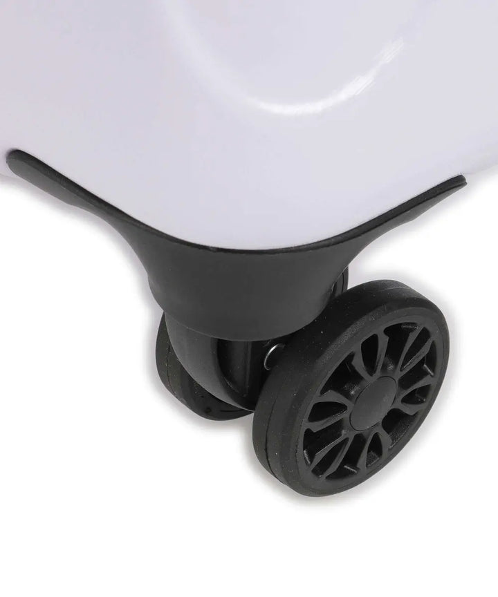 GUESS - Wilder 20-Inch 4-Wheel Hardside Spinner White Suitcase - جيس - حقيبة سفر وايلدر صلبة بعجلات دوارة مقاس 20 بوصة باللون الأبيض