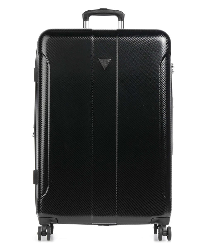 Guess - Black Carbon Fiber Pattern Hardcase Spinner Luggage - جيس - حقيبة سفر جيس صلبة دوارة بنمط ألياف الكربون الأسود