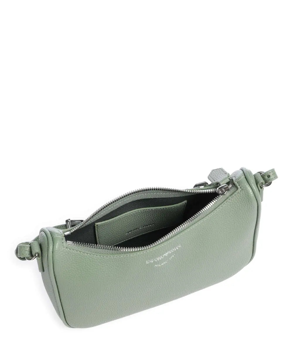 Emporio Armani - Lilly Sage Urban Chic Pebbled Baguette Bag - إمبوريو أرماني -حقيبة باغيت ليلي ساج أوربان شيك بجلد محبب
