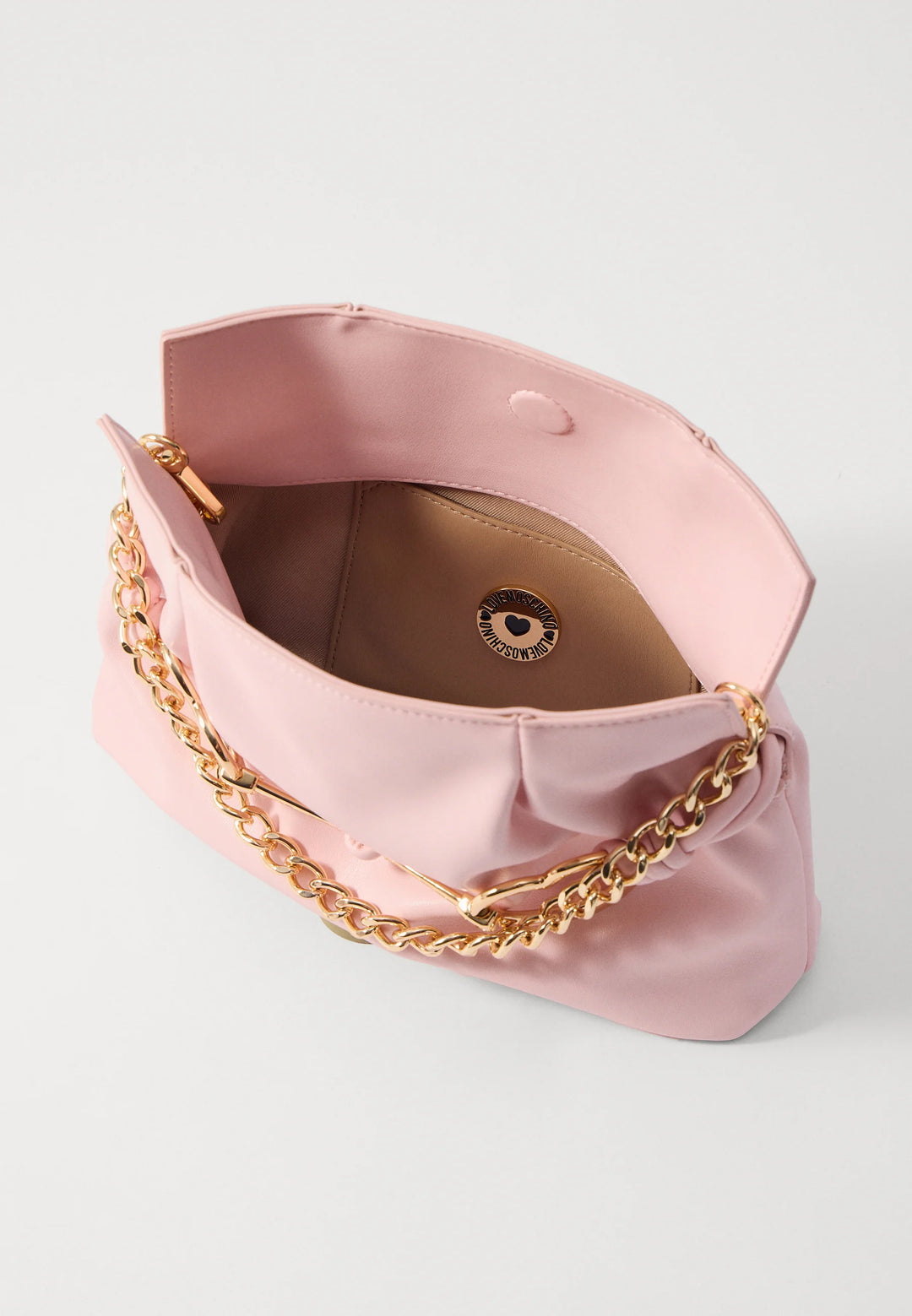 Love Moschino Hearts Shoulder Bag | Pink - لوف موسكينو - حقيبة كتف مزينة بقلوب باللون الوردي