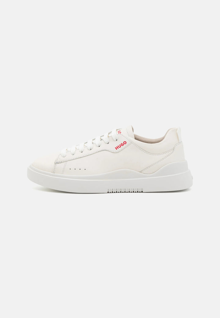 HUGO - HUGO White Leather Low-Top Sneakers - هوغو - حذاء رياضي جلدي أبيض منخفض من هوغو
