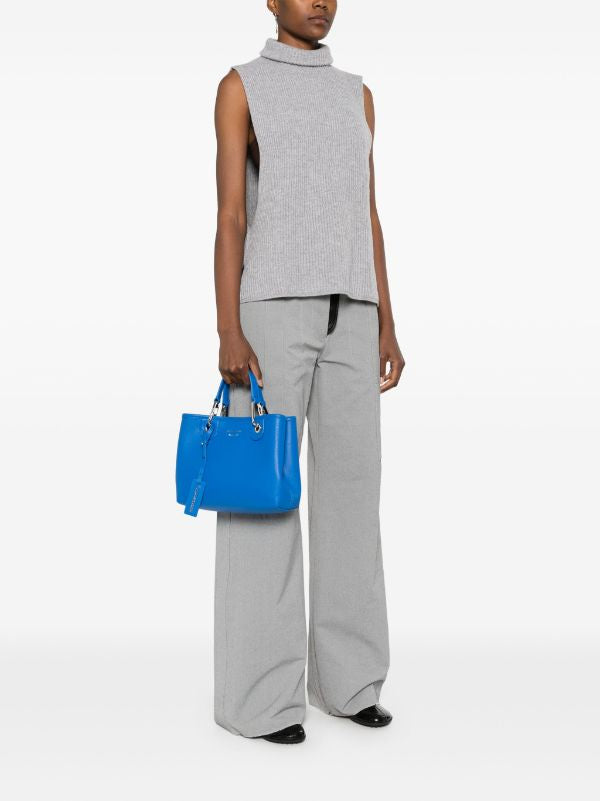 Emporio Armani - MyEA Shopper Bag with Top Handles in Blue - إمبوريو أرماني حقيبة تسوق باللون الأزرق MyEA بمقابض علوية