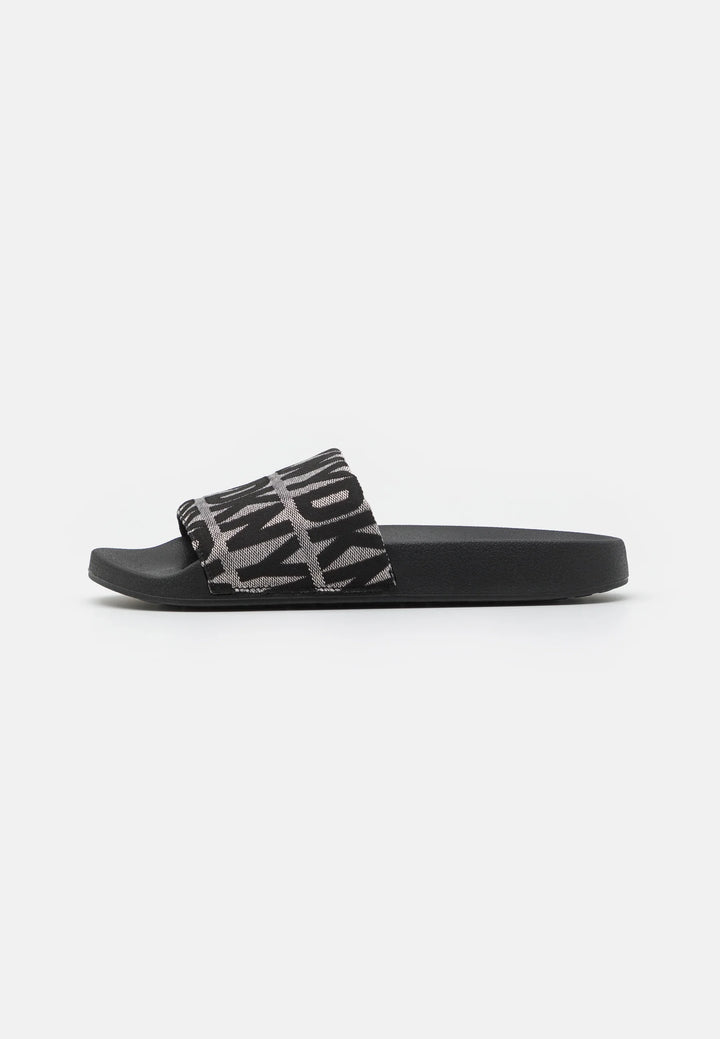 Zella Mono Flat Slide Black | DKNY | صندل زيلا مونو فلات سلايد أسود من ديكني