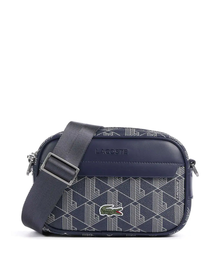 Lacoste - The Bend Monogram Crossbody Bag in Blue  - لاكوست - حقيبة كروس "ذا بيند مونوجرام" باللون الأزرق