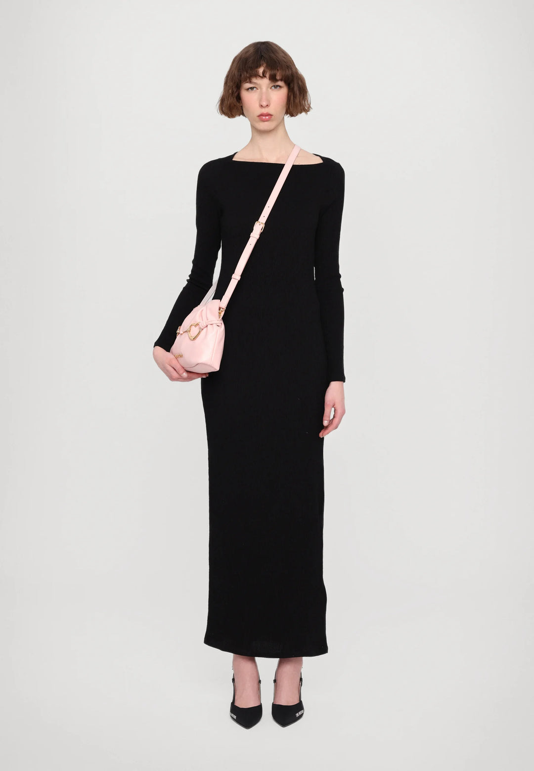 Love Moschino Hearts Shoulder Bag | Pink - لوف موسكينو - حقيبة كتف مزينة بقلوب باللون الوردي