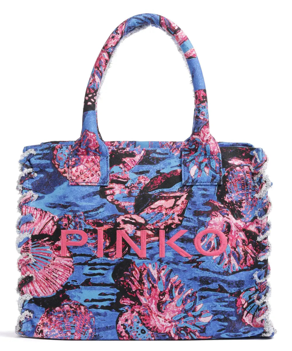 PINKO BEACH RICICLATO STAMPATO Tote bag blue/pink/multi