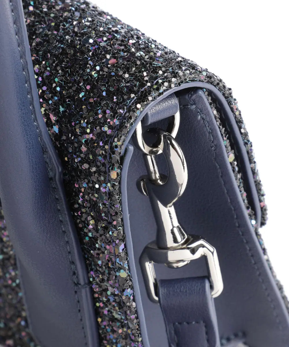 Replay Glitter Mini Top Handle Crossbody Bag Dark Blue - ريبليه حقيبة كروس بودي ميني لامعة  أزرق داكن