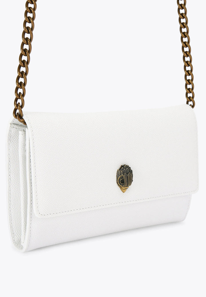 Kurt Geiger London Chain-Strap Embellished Bag | White - كيرت غايغر لندن - حقيبة مزينة بحزام سلسلة باللون الأبيض